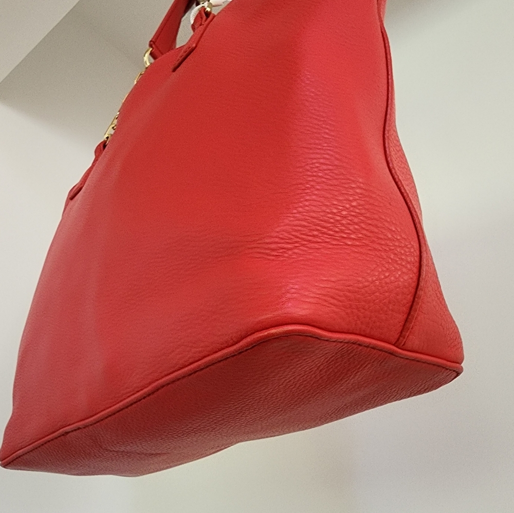 NWT Tory Burch Mercer Leather Tote In Vermillion Red - Picture 4 of 11